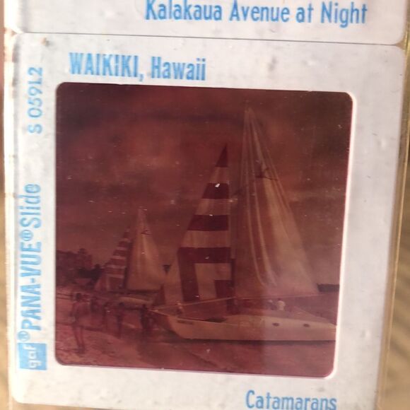 NWT Aloha! Hawaiian 🌺 GAF Slides 1970s Waikiki Diamond Head 🏖 🥥 🏊🏻‍♀️ Fab! - Picture 11 of 17